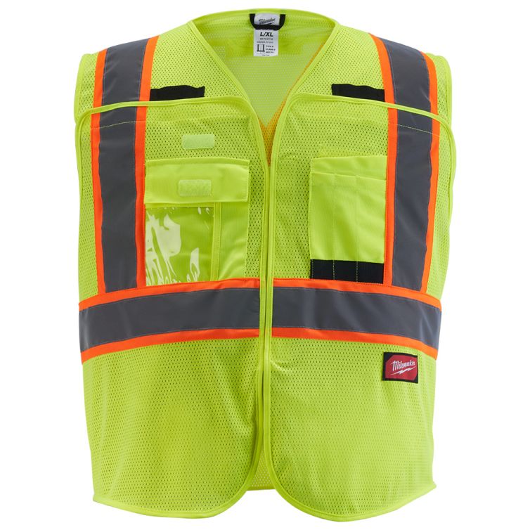 Milwaukee Class 2 High Visibility Breakaway Mesh Yellow Safety Vest - 2XL/3XL