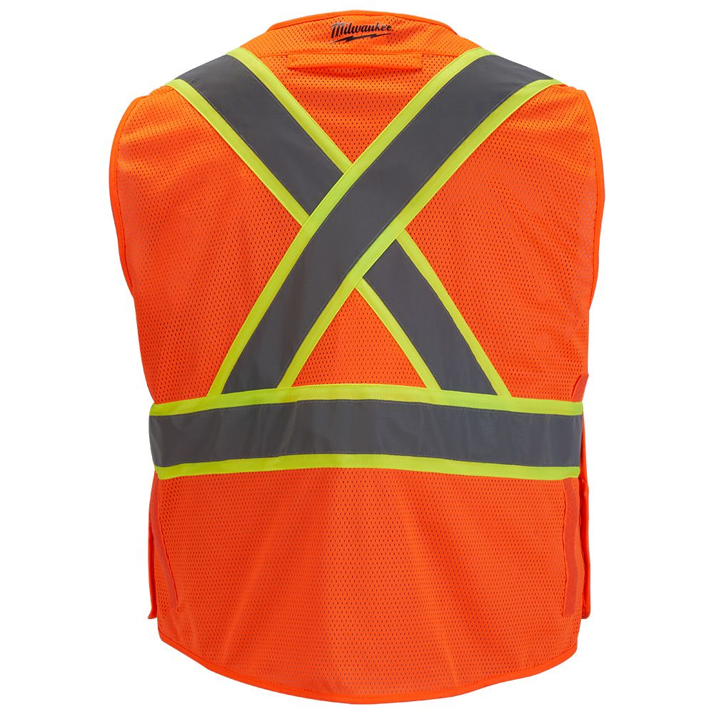 Milwaukee Class 2 High Visibility Breakaway Mesh Orange Safety Vest - 2XL/3XL