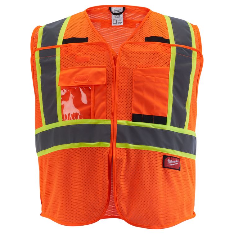 Milwaukee Class 2 High Visibility Breakaway Mesh Orange Safety Vest - L/XL