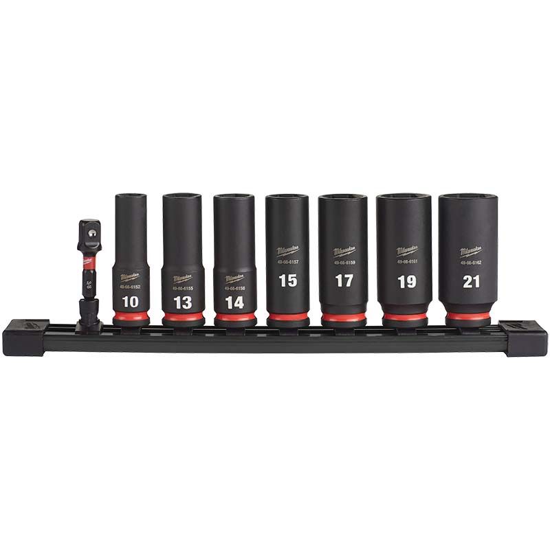 Milwaukee 8pc SHOCKWAVE Impact Duty 3/8" Drive Metric Deep 6 Point Socket Set