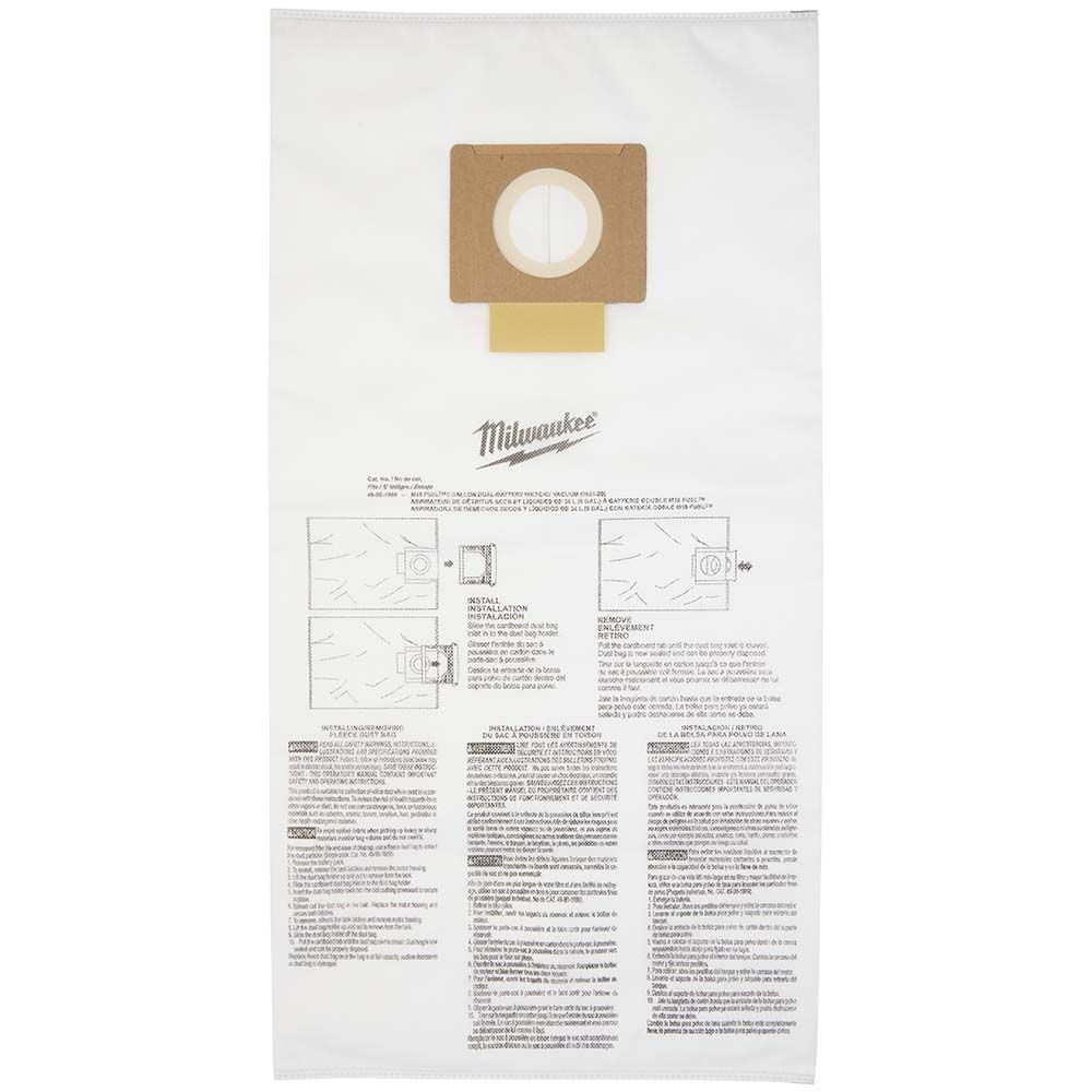 Milwaukee Fleece Dust Bags (5PK) - 9 Gallon