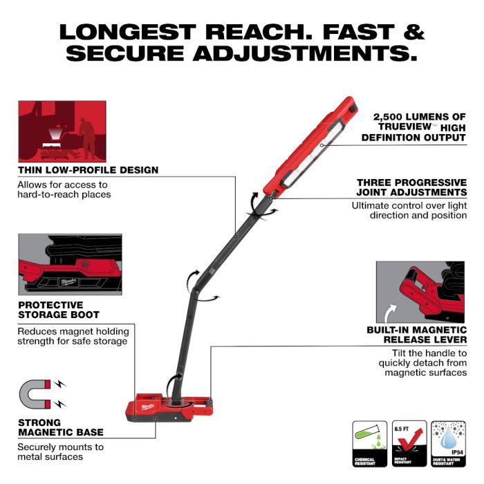 Milwaukee M18 Magnetic Extendable Boom Light - Tool Only