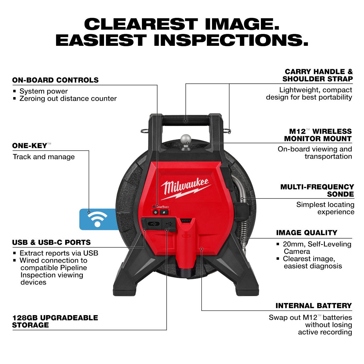 Milwaukee 3318-22B M12 85’ High Flex Compact Inspection Camera Kit