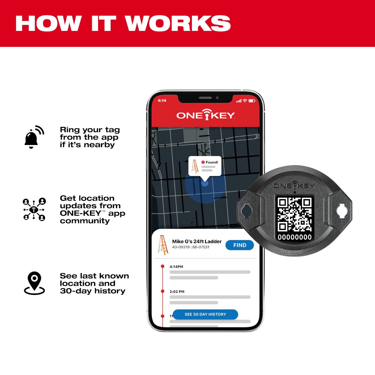 Milwaukee ONE-KEY Bluetooth Tracking Tag - 10pk