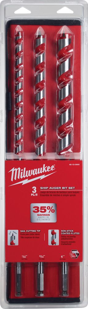 Milwaukee 3 pc. Ship Auger Bit Set
