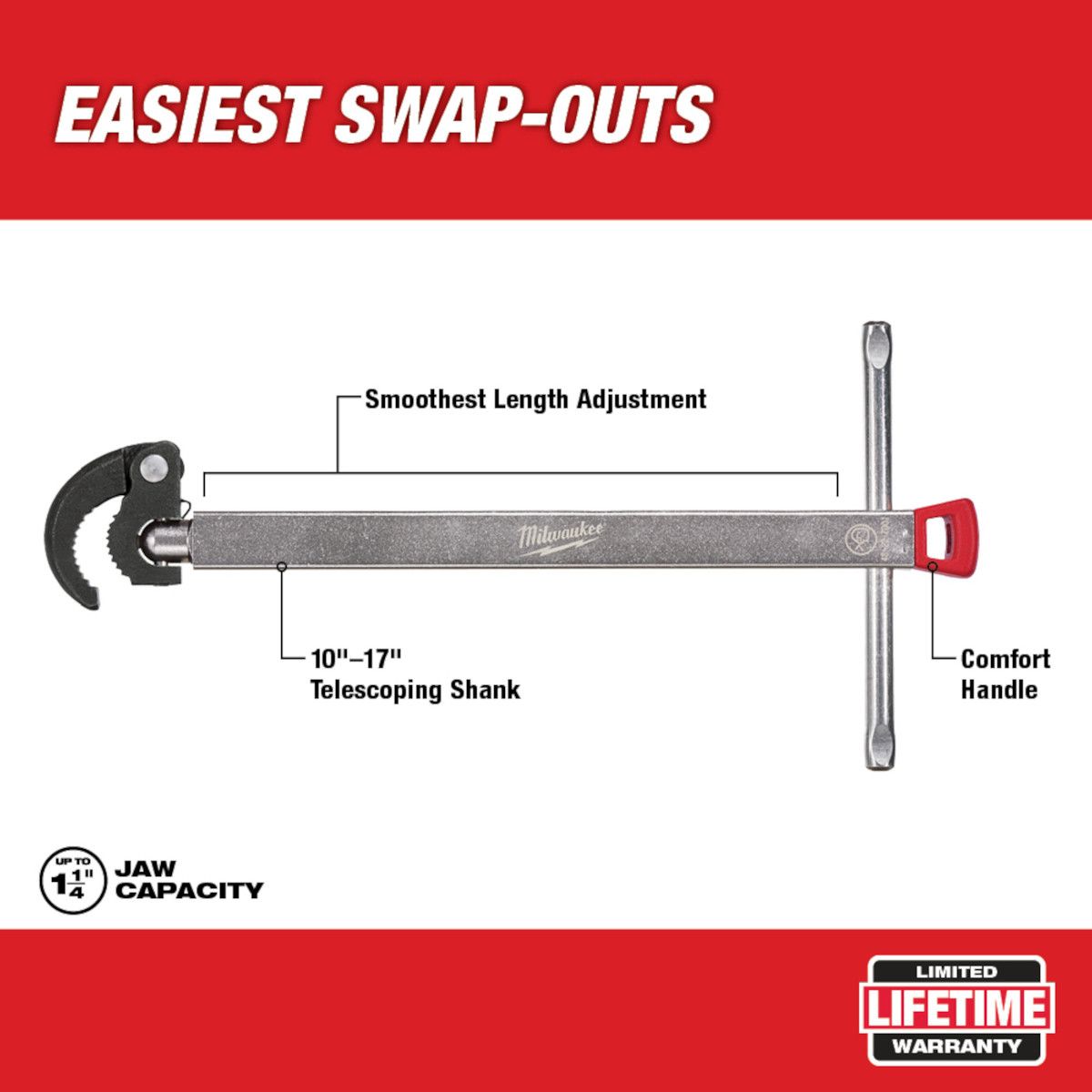 Milwaukee 1.25 in. Capacity Basin Wrench
