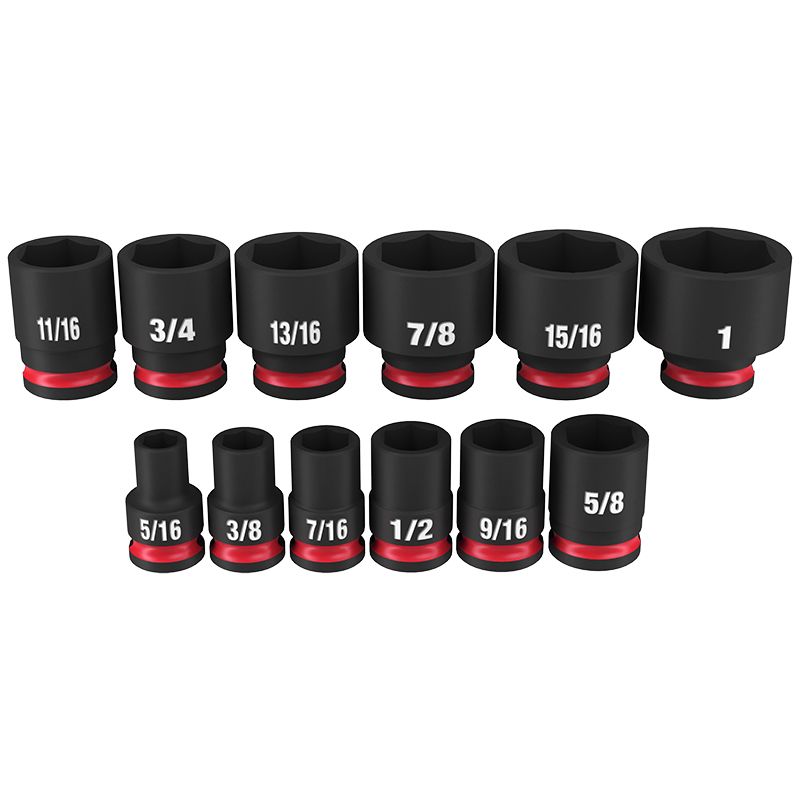 Milwaukee 12pc SHOCKWAVE Impact Duty 3/8" Drive SAE Standard 6 Point Socket Set