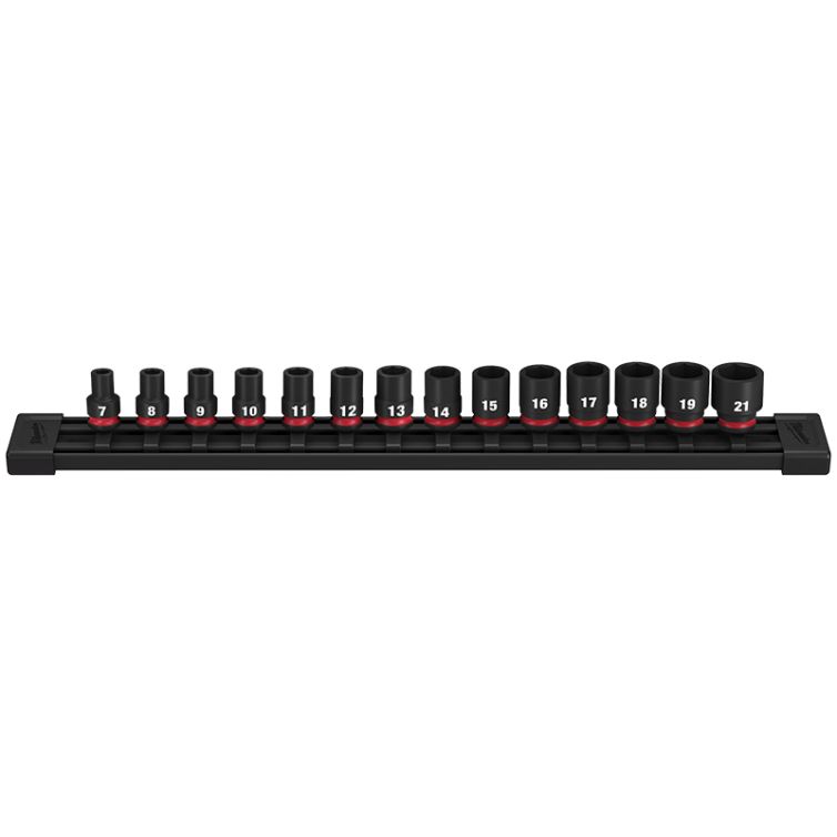 Milwaukee 14pc SHOCKWAVE Impact Duty 3/8" Drive Metric Standard 6 Point Socket Set