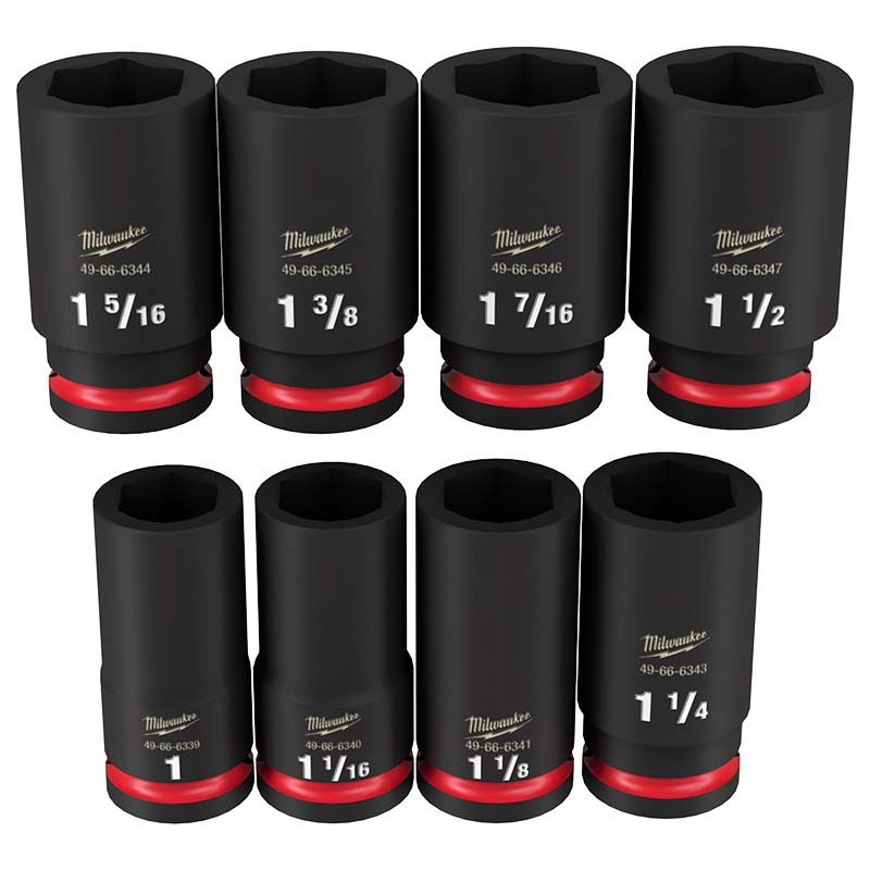 Milwaukee 8pc SHOCKWAVE Impact Duty 3/4" Drive SAE Deep 6 Point Socket Set