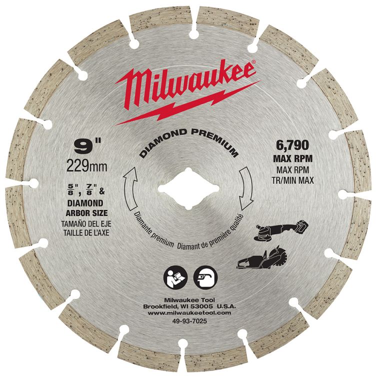 Milwaukee 9 in. Diamond Premium Segmented Blade