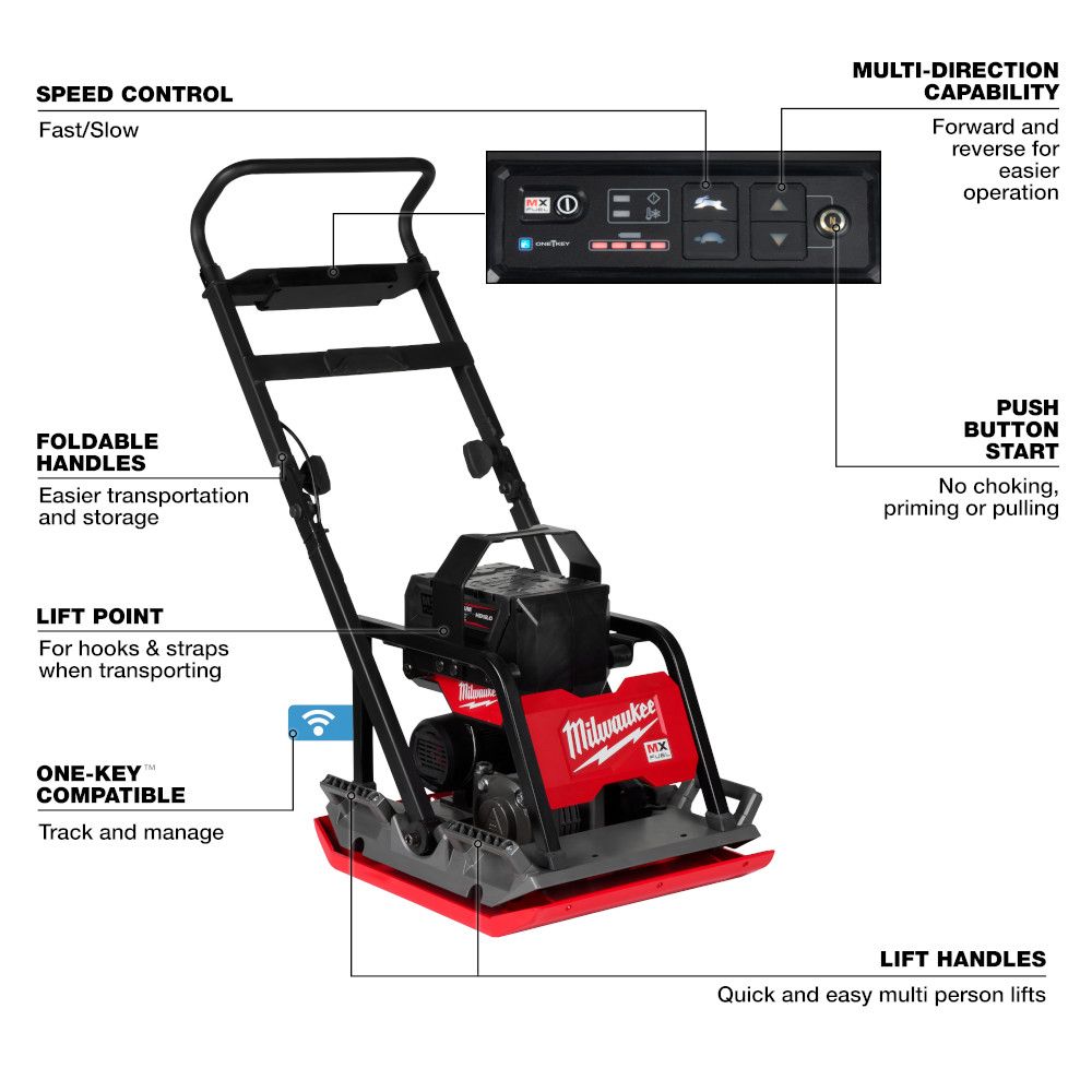 Milwaukee MX FUEL 20" Plate Compactor Kit